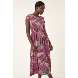 Roman Paisley Print Short Sleeve Midi Dress 18 female Roman Paisley Print Short Sleeve Midi Dress 18 female