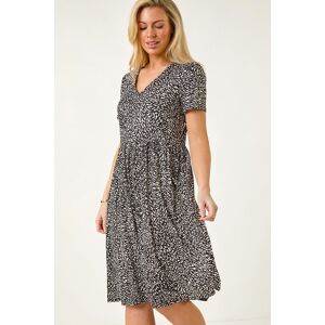 Roman Petite Abstract Print Stretch Pocket Dress 8 female Roman Petite Abstract Print Stretch Pocket Dress 8 female