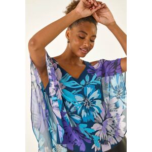 Roman Floral Cold Shoulder Overlay Top 10 female Roman Floral Cold Shoulder Overlay Top 10 female