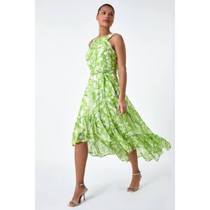 Roman Halter Neck Butterfly Print Asymmetric Dress 18 female Roman Halter Neck Butterfly Print Asymmetric Dress 18 female