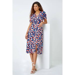 Roman Abstract Spot Stretch Midi Dress 12 female Roman Abstract Spot Stretch Midi Dress 12 female