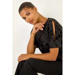 Roman Floral Flocked Stretch Top 20 female Roman Floral Flocked Stretch Top 20 female