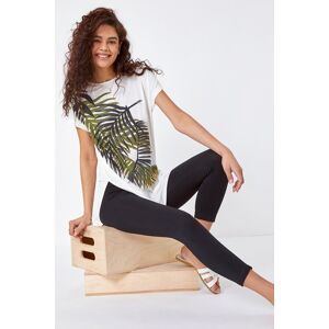 Roman Elastic Waist Stretch Cropped Leggings 10 female Roman Elastic Waist Stretch Cropped Leggings 10 female