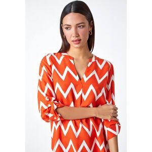Roman Zig Zag Print V-Neck Pleat Detail Tunic Top 20 female Roman Zig Zag Print V-Neck Pleat Detail Tunic Top 20 female