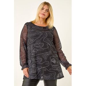 Roman Curve Swirl Print Stretch Top 30-32 female Roman Curve Swirl Print Stretch Top 30-32 female