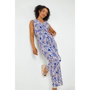 Roman Petite Leaf Print Wrap Jumpsuit 10 female Roman Petite Leaf Print Wrap Jumpsuit 10 female