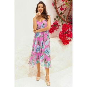 Roman Floral Chiffon Hanky Hem Midi Dress 10 female Roman Floral Chiffon Hanky Hem Midi Dress 10 female