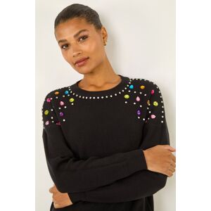 Roman Sparkly Shoulder Knit Jumper M-L female Roman Sparkly Shoulder Knit Jumper M-L female