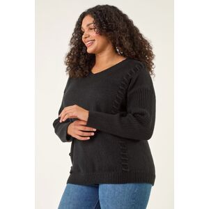 Roman Curve Stitch V-Neck Knit Jumper 30-32 female Roman Curve Stitch V-Neck Knit Jumper 30-32 female