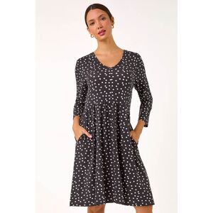 Roman Spot Print Button Detail V-Neck Dress 20 female Roman Spot Print Button Detail V-Neck Dress 20 female