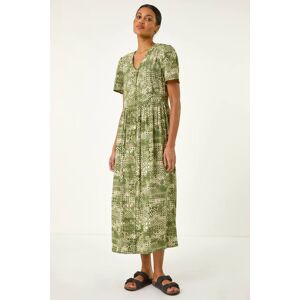 Roman Geo Print Button Midi Dress 14 female Roman Geo Print Button Midi Dress 14 female