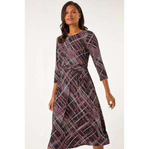 Roman Abstract Linear Tea Stretch Dress 18 female Roman Abstract Linear Tea Stretch Dress 18 female