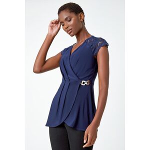 Roman Lace Trim Stretch V-Neck Wrap Top 10 female Roman Lace Trim Stretch V-Neck Wrap Top 10 female