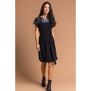 Roman Foil Print Contrast Yoke Skater Dress 20 female Roman Foil Print Contrast Yoke Skater Dress 20 female