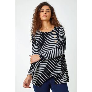 Roman Button Detail Geometric Stretch Top 10 female Roman Button Detail Geometric Stretch Top 10 female