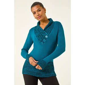 Roman V-Neck Overlap Button Detail Longline Jumper 16 female Roman V-Neck Overlap Button Detail Longline Jumper 16 female