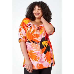 Roman Curve Floral Stretch Jersey Top 18 female Roman Curve Floral Stretch Jersey Top 18 female