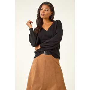 Roman Plain Stretch V-Neck Longline Jumper 10 female Roman Plain Stretch V-Neck Longline Jumper 10 female