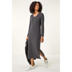 Roman Wave Textured V-Neck Stretch Midi Dress 16 female Roman Wave Textured V-Neck Stretch Midi Dress 16 female