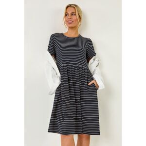 Roman Petite Stripe Stretch Pocket Dress 14 female Roman Petite Stripe Stretch Pocket Dress 14 female