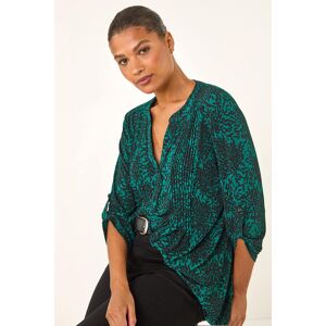 Roman Abstract Print V-Neck Stretch Shirt 14 female Roman Abstract Print V-Neck Stretch Shirt 14 female