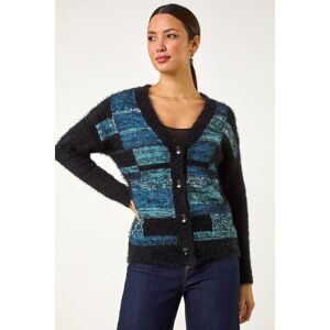 Roman Colour Block Fluffy Knit Cardigan 18 female Roman Colour Block Fluffy Knit Cardigan 18 female