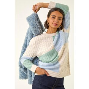 Roman Colour Block Cable Knit Jumper 14 female Roman Colour Block Cable Knit Jumper 14 female