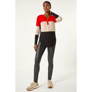 Roman Colour Block Zip Front Knit Jumper 10 female Roman Colour Block Zip Front Knit Jumper 10 female