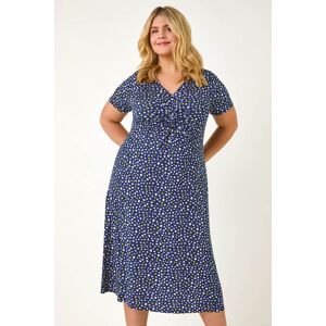 Roman Curve Abstract Twist Front Stretch Midi Dress 20 female Roman Curve Abstract Twist Front Stretch Midi Dress 20 female