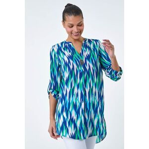 Roman Abstract Longline Button Detail Tunic Top 12 female Roman Abstract Longline Button Detail Tunic Top 12 female
