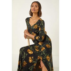 Roman Floral Print Ruched Stretch Midi Dress 18 female Roman Floral Print Ruched Stretch Midi Dress 18 female