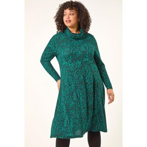 Roman Curve Paisley Cowl Neck Stretch Dress 30-32 female Roman Curve Paisley Cowl Neck Stretch Dress 30-32 female