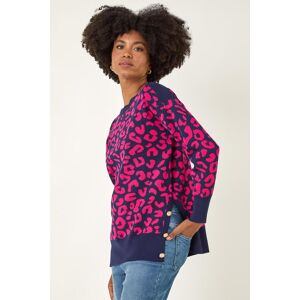 Roman Animal Print Button Knit Jumper 12 female Roman Animal Print Button Knit Jumper 12 female