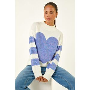 Roman Petite Colour Block Heart Knit Jumper 12 female Roman Petite Colour Block Heart Knit Jumper 12 female