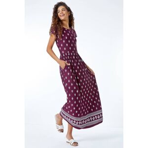 Roman Paisley Border Print Stretch Maxi Dress 18 female Roman Paisley Border Print Stretch Maxi Dress 18 female