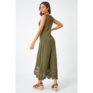 Roman Sleeveless Crochet Hem Midi Dress 12 female Roman Sleeveless Crochet Hem Midi Dress 12 female