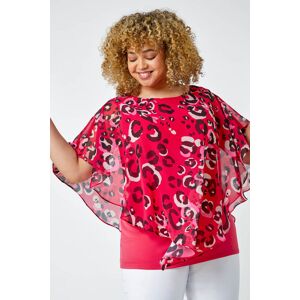 Roman Curve Animal Print Chiffon Overlay Top 30-32 female Roman Curve Animal Print Chiffon Overlay Top 30-32 female