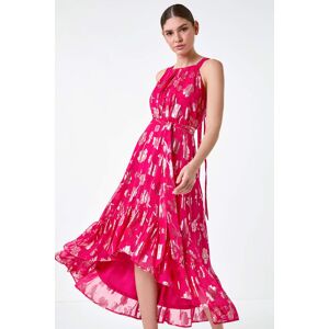 Roman Metallic Floral Halter Neck Midi Dress 20 female Roman Metallic Floral Halter Neck Midi Dress 20 female