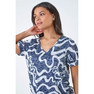 Roman Swirl Burnout Print V-Neck Blouson Top 10 female Roman Swirl Burnout Print V-Neck Blouson Top 10 female