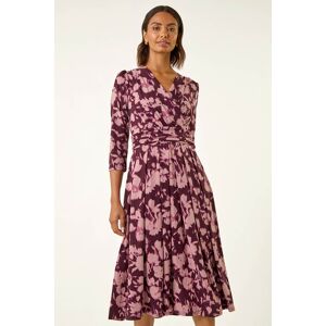 Roman Abstract Floral Wrap Midi Dress 20 female Roman Abstract Floral Wrap Midi Dress 20 female