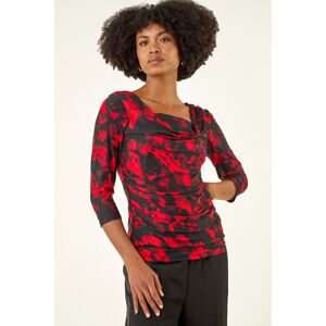 Roman Printed Cowl Neck Stretch Top 16 female Roman Printed Cowl Neck Stretch Top 16 female