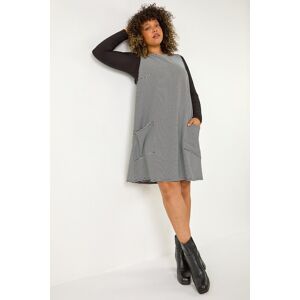 Roman Curve Checkered Stretch Pocket Dress 26-28 female Roman Curve Checkered Stretch Pocket Dress 26-28 female