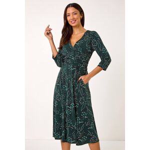 Roman Paisley Print Wrap Midi Dress 10 female Roman Paisley Print Wrap Midi Dress 10 female