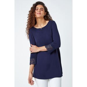 Roman Plain Lace Trim Stretch Top 20 female Roman Plain Lace Trim Stretch Top 20 female