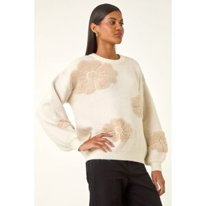 Roman Floral Faux Pearl Knit Jumper one size female Roman Floral Faux Pearl Knit Jumper one size female