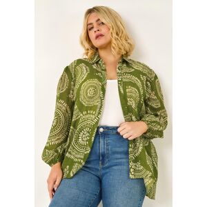 Roman Curve Abstract Print Woven Shirt 16 female Roman Curve Abstract Print Woven Shirt 16 female