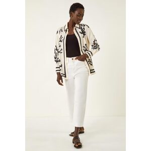 Roman Coral Mono Print Collared Blouse 20 female Roman Coral Mono Print Collared Blouse 20 female