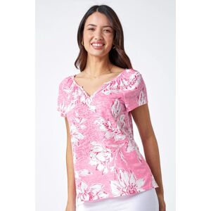 Roman Floral Print Burnout V-Neck Top 20 female Roman Floral Print Burnout V-Neck Top 20 female