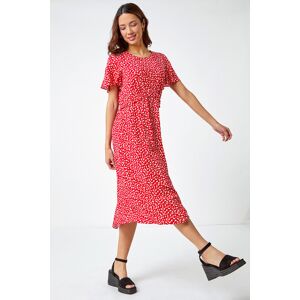 Roman Ditsy Print Frill Waist Midi Dress 18 female Roman Ditsy Print Frill Waist Midi Dress 18 female