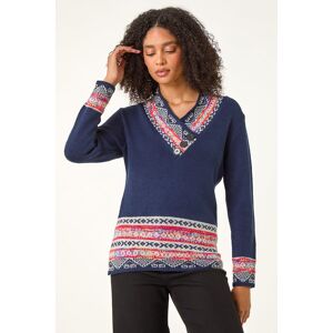 Roman Nordic Print Button Detail Jumper 14 female Roman Nordic Print Button Detail Jumper 14 female